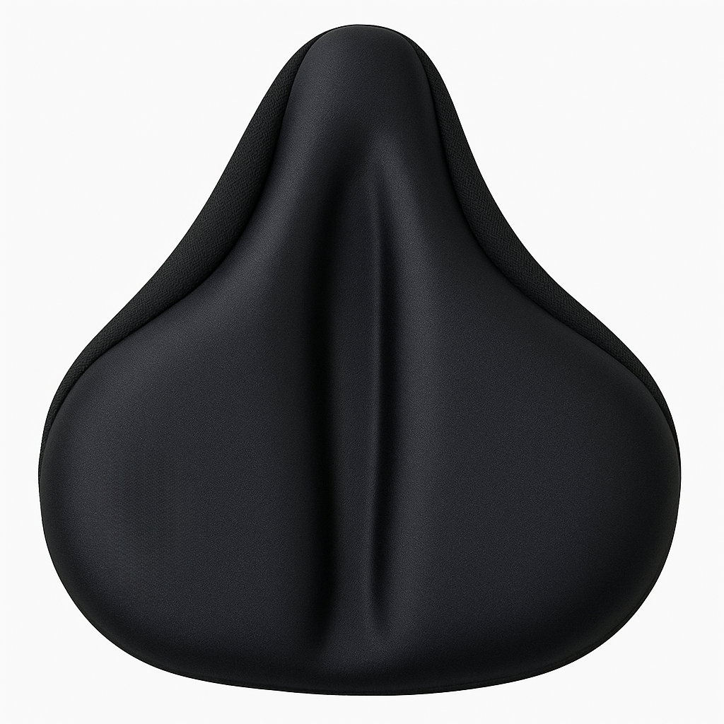 Coussin de selle de vélo noir ergonomique, design confortable, idéal pour cyclisme, améliore l'expérience de conduite, accessoire vélo essentiel.