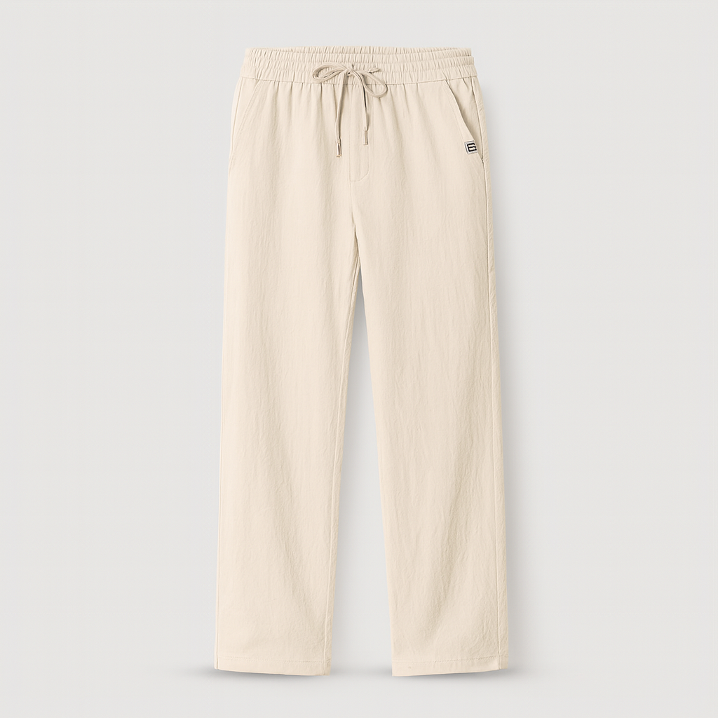 White Men's classic linen trousers