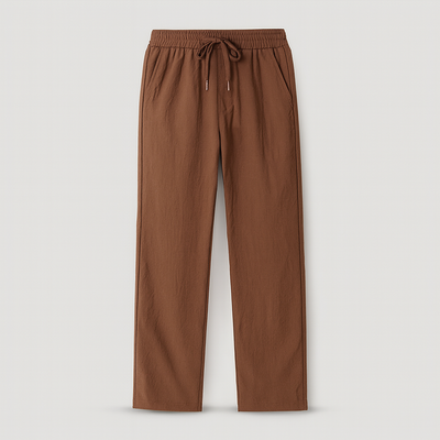 Brown Men's classic linen trousers