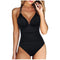 Costume intero donna scollo a V profondo coppe sagomate stile elegante estate 2025