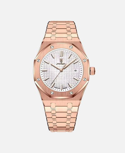 Elégante montre-bracelet pour homme 41mm avec boîtier en acier inoxydable