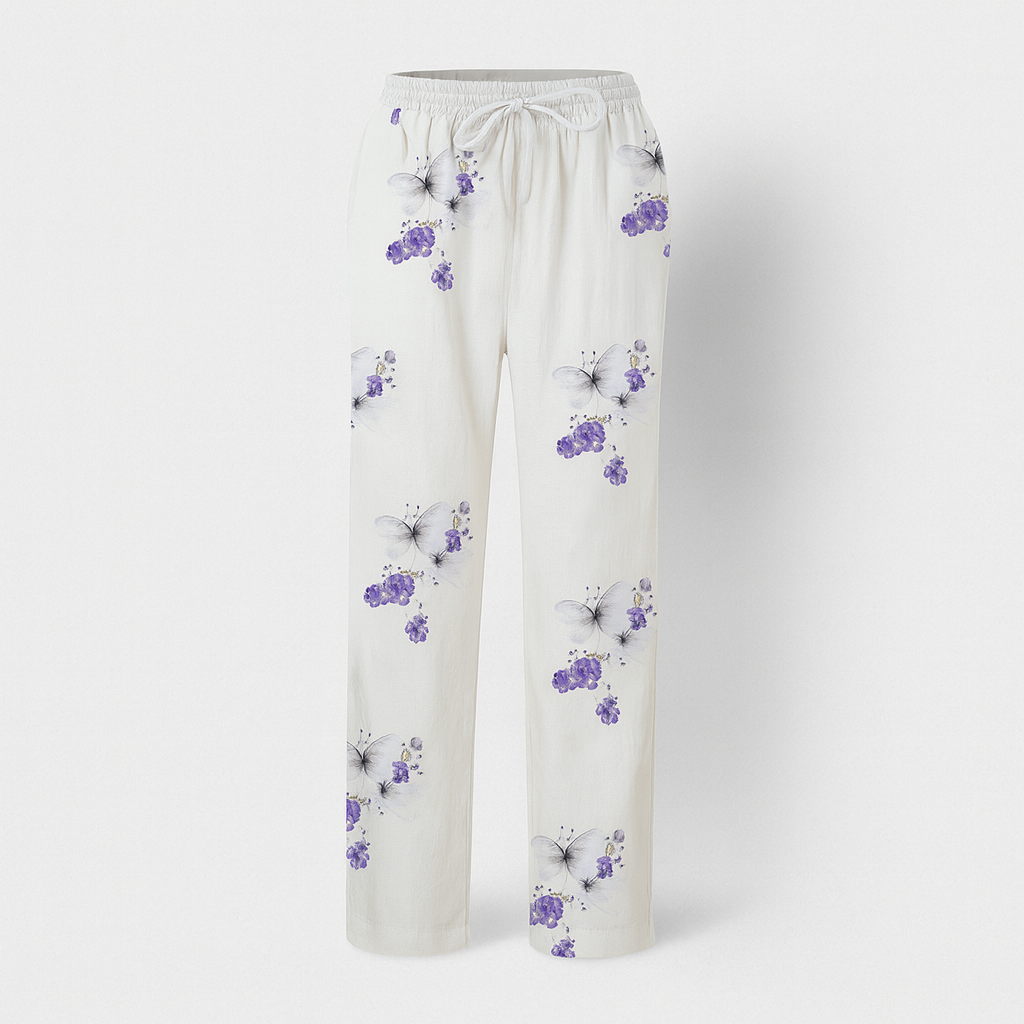 Pantalon élégant en coton et lin