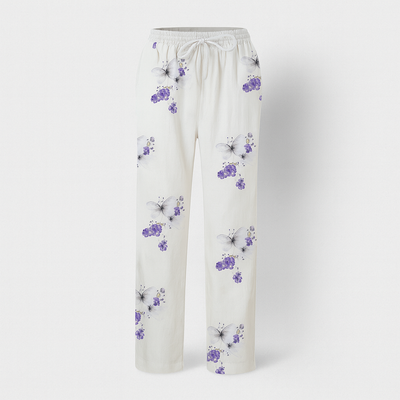 Pantalon élégant en coton et lin
