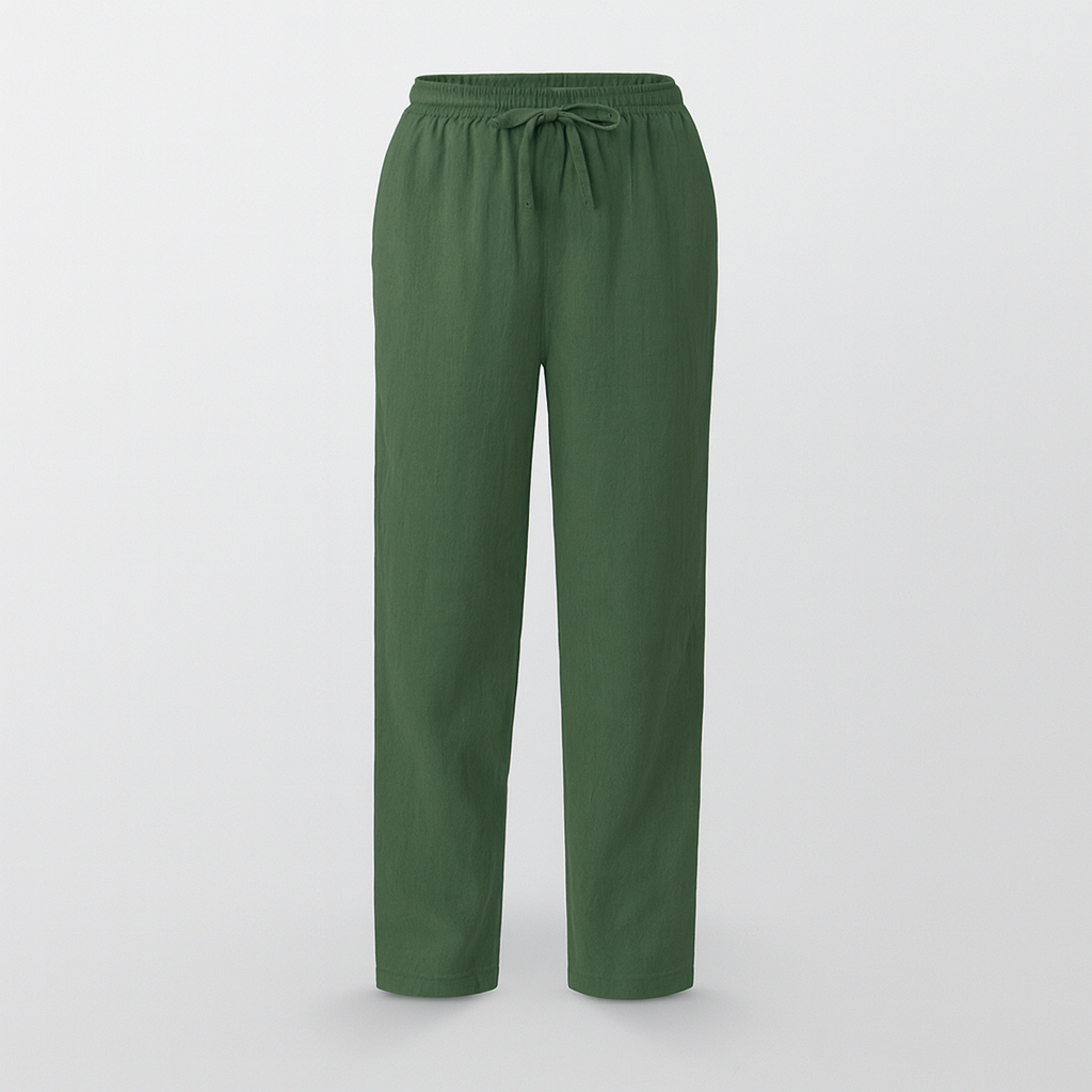 Pantalon élégant en coton et lin