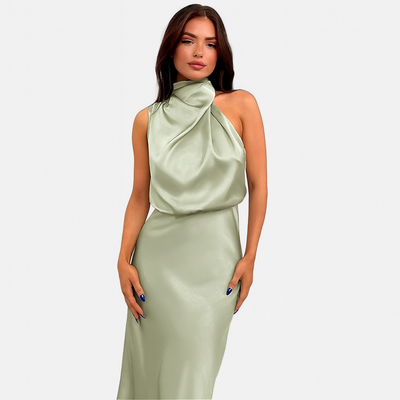 Satin Halter Neck Dress for Women
