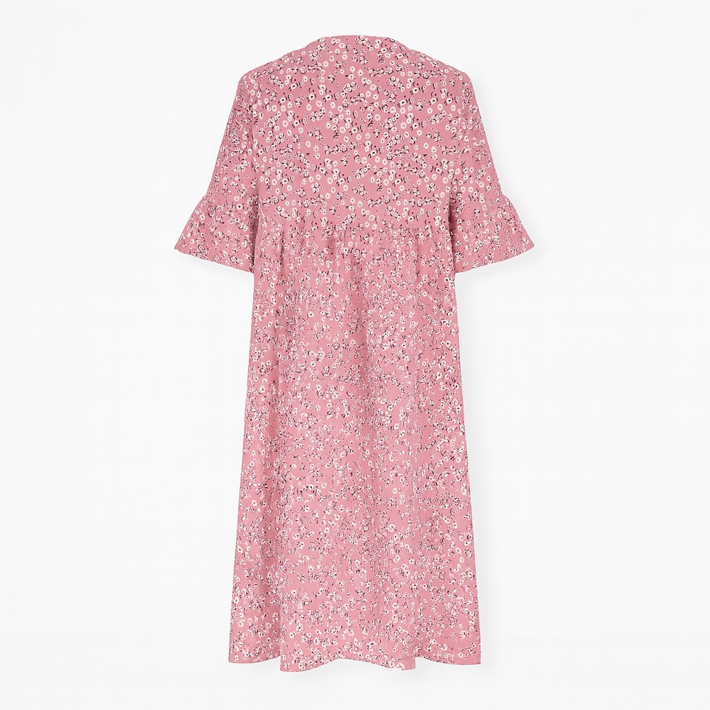 Pink Women's floral print dress - Midi length
