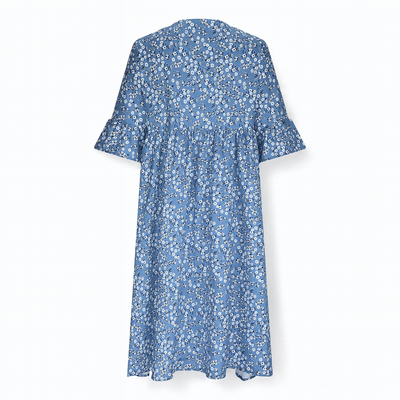 Blue Women's floral print dress - Midi length