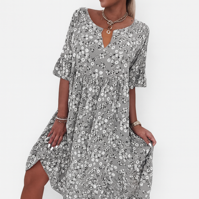 Women's floral print dress - Midi length