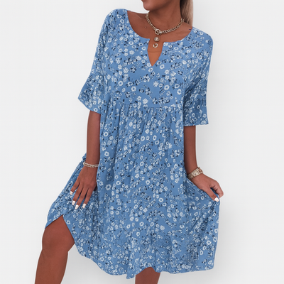 Women's floral print dress - Midi length