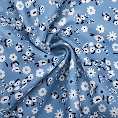 Blue Women's floral print dress - Midi length