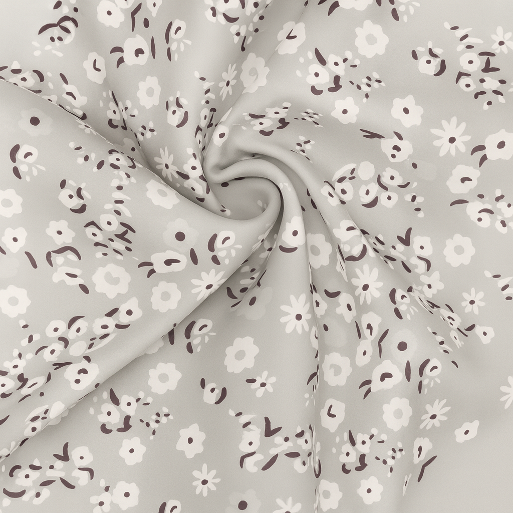 Gray Women's floral print dress - Midi length