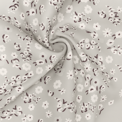 Gray Women's floral print dress - Midi length