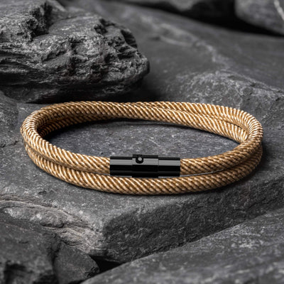 Ara - Bracelet magnétique en corde de Milan - Edition brune