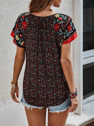Blouse boho Kataleya femme manches courtes fluide polyvalente estivale