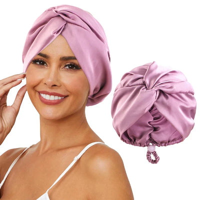 Turban en soie ajustable pour femmes - bonnet de sommeil et de chimio