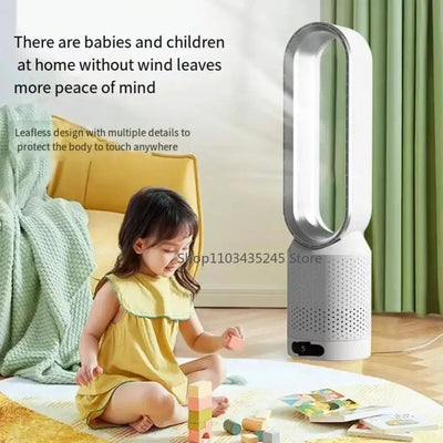 Ventilateur 3-en-1 Bladeless Tower - Sûr, Silencieux & Stylé avec 8 vitesses de vent & télécommande