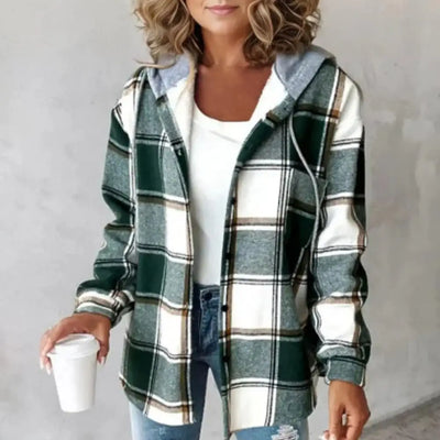 Veste à capuche verte avec impression