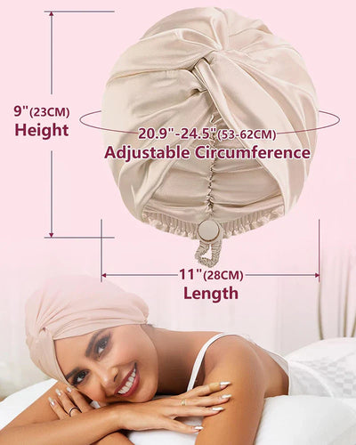 Turban en soie ajustable pour femmes - bonnet de sommeil et de chimio
