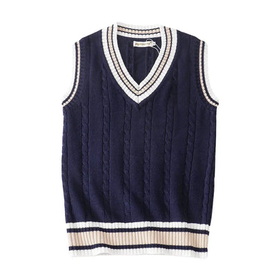 Christof - Pull en tricot sans manches à col en V pour hommes