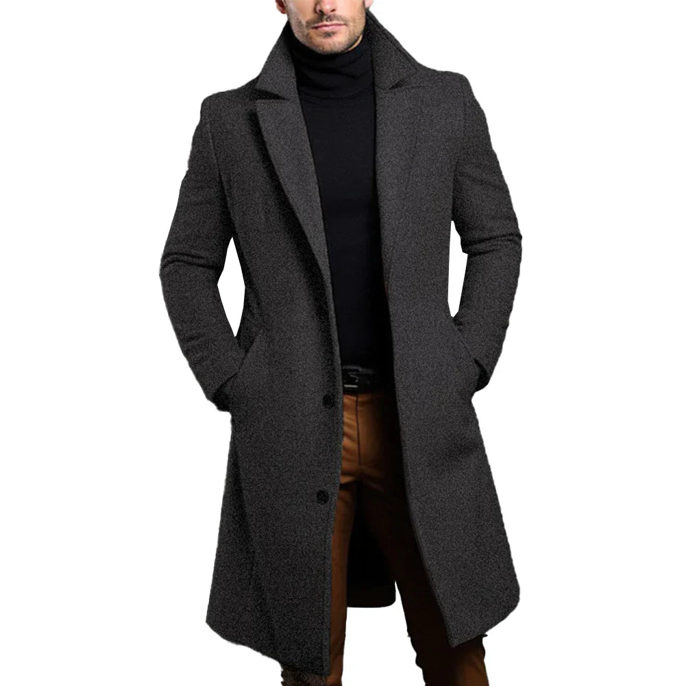 Hommes - Laine mélangée de haute qualité - Manteau d'hiver élégant