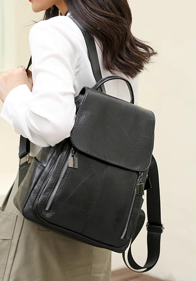 Sac à dos en cuir stylé pour femme | Sac antivol | Roswitha
