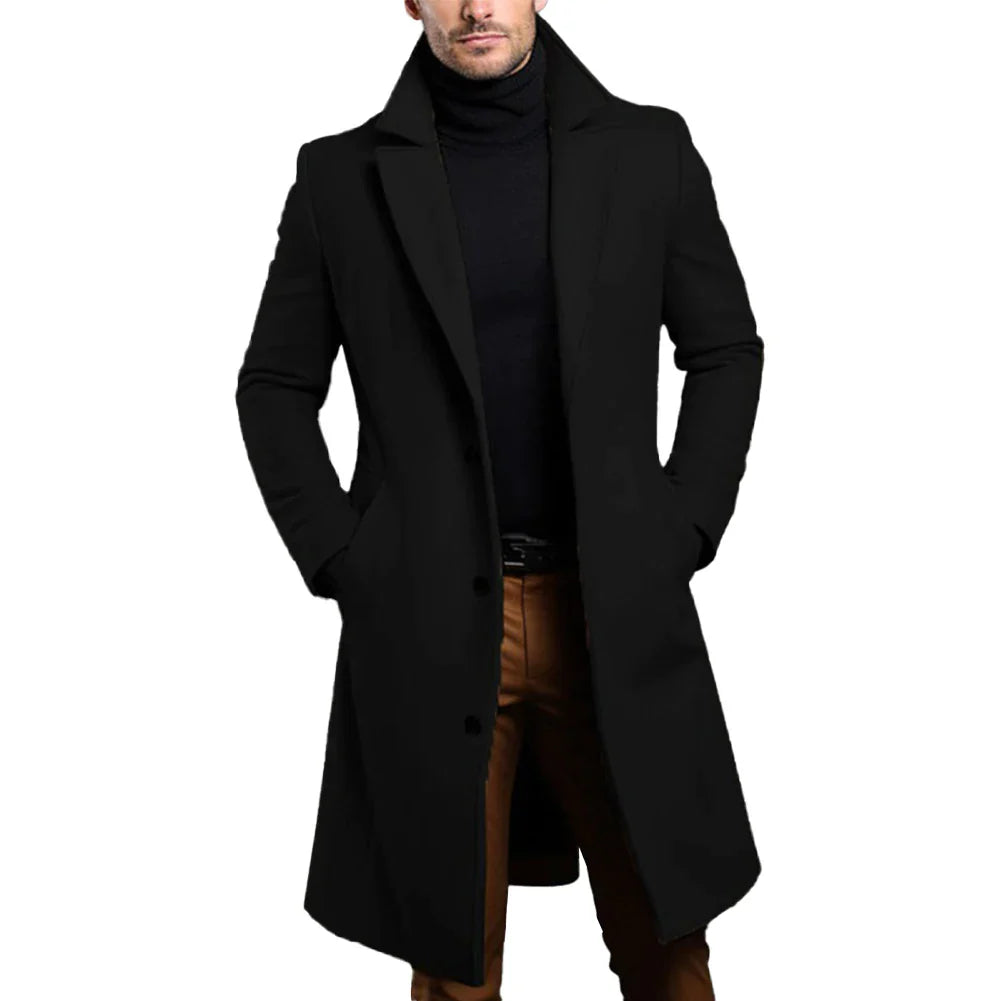 Hommes - Laine mélangée de haute qualité - Manteau d'hiver élégant