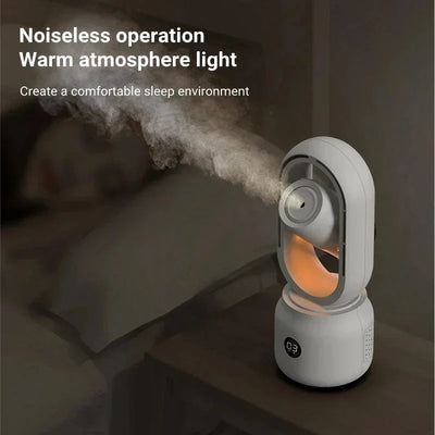 Ventilateur Bladeless avec veilleuse & fonction de pulvérisation - Silencieux & portable pour la chambre à coucher & le bureau