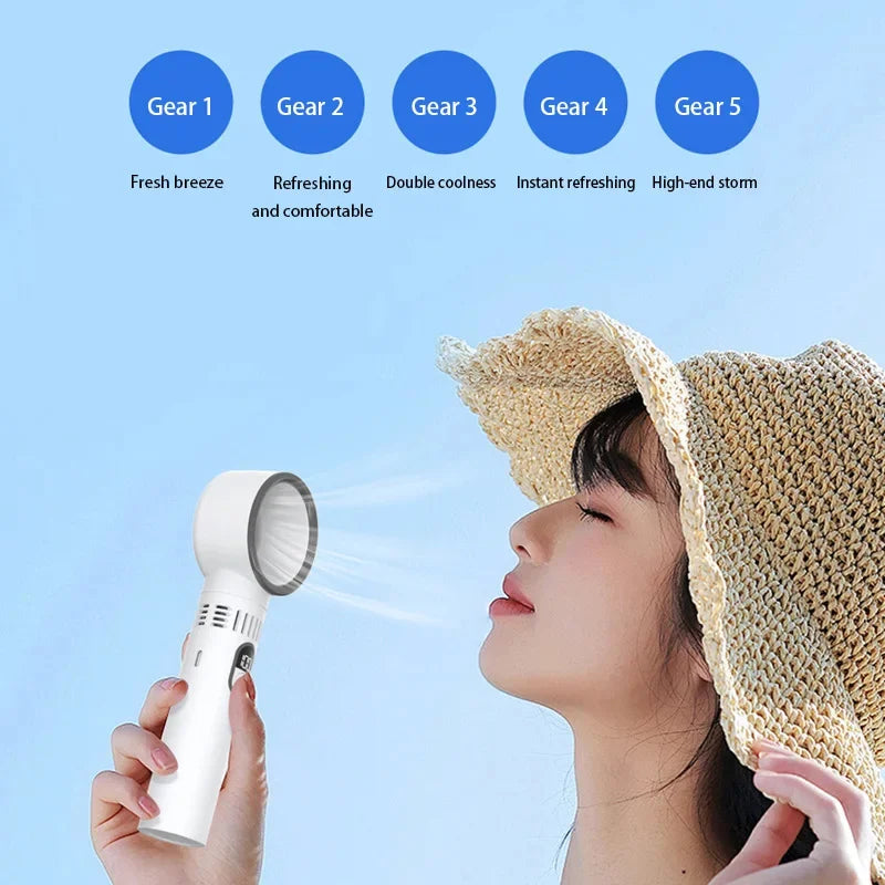 Ventilateur manuel sans fil - Bladeless Ventilateur USB, Portable & Super Silencieux