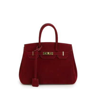 Sac à bandoulière Kelly en daim avec quincaillerie dorée