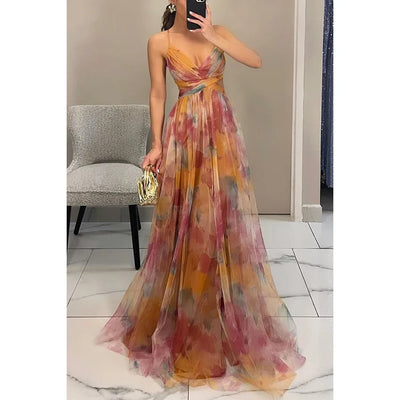 Maxi robe avec tulle délicat | Elégance & légèreté | Coupe fluide