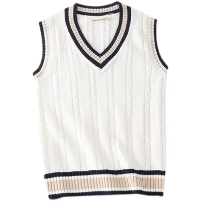 Christof - Pull en tricot sans manches à col en V pour hommes