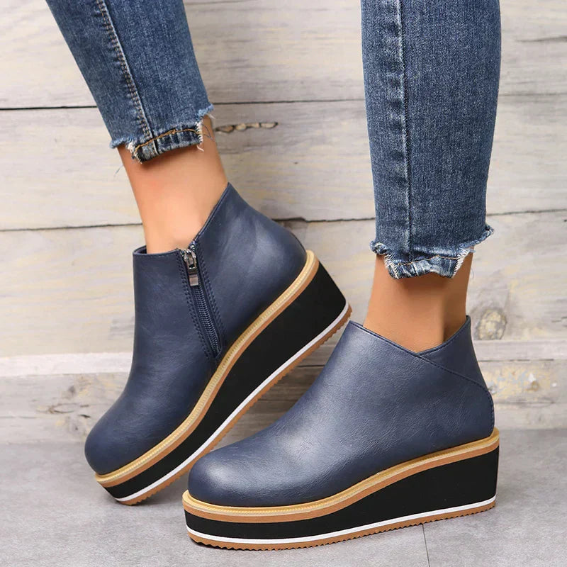 Bottines zippées à plateau pour femmes