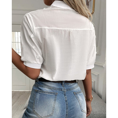 Blouse à manches bouffantes pour femmes | Blanc