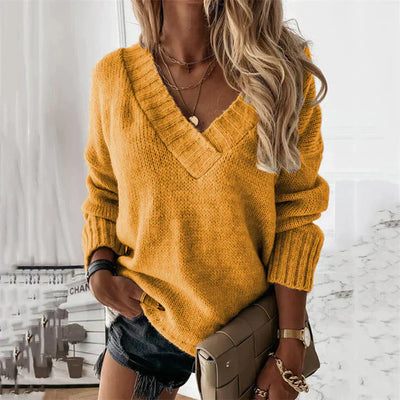 Suéter elegante con cuello en V para mujer