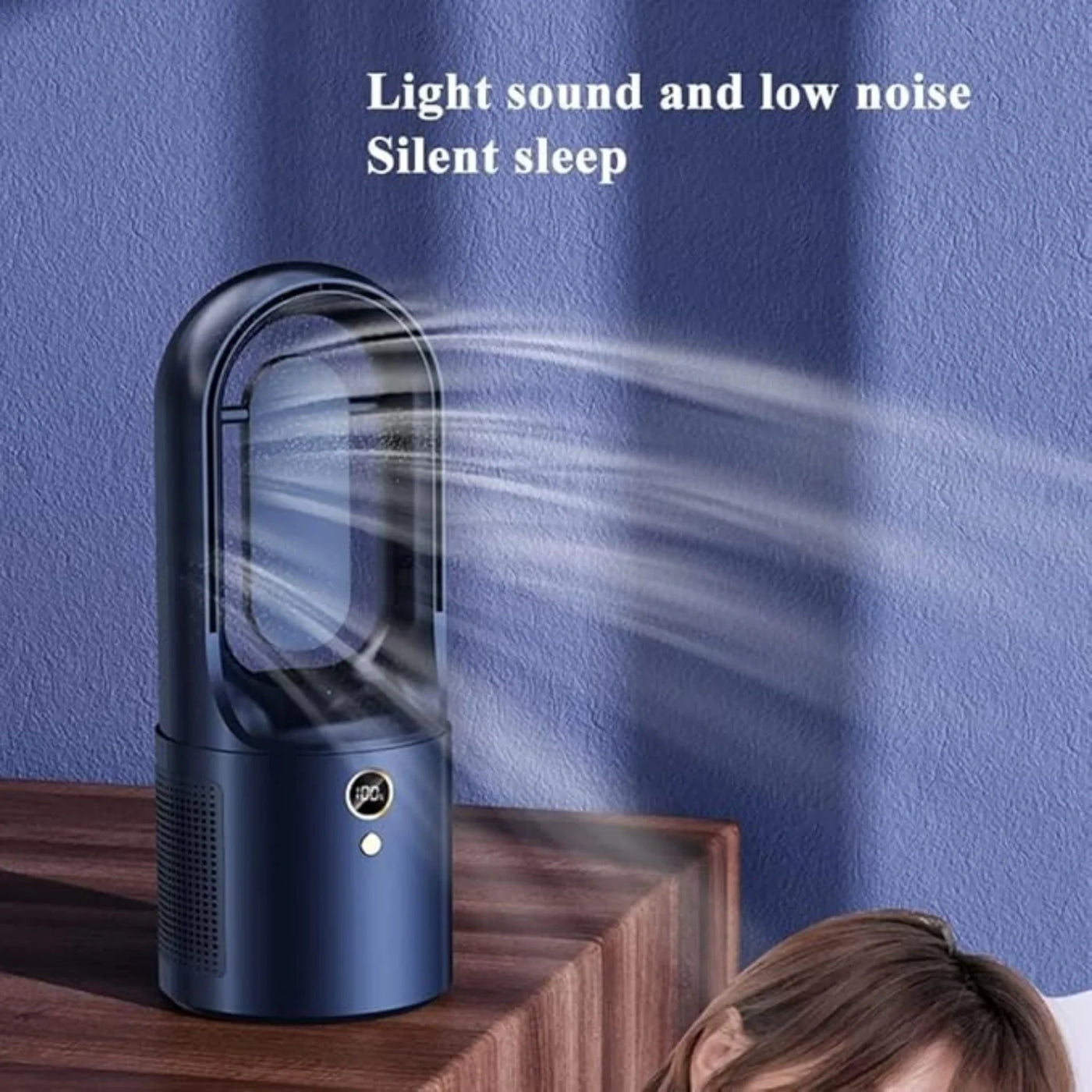 Bladeless Ventilateur de table avec LED & USB - Silencieux, sûr & sans fil