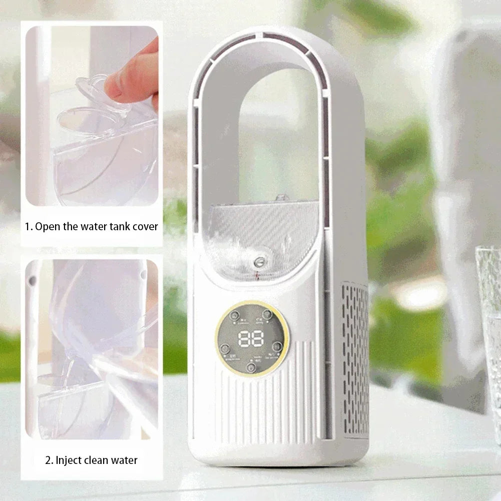 Ventilateur de table et à main sans fil - Bladeless Ventilateur USB, Portable & Silencieux