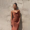 Klara | Vestido largo de satén con cuello bote