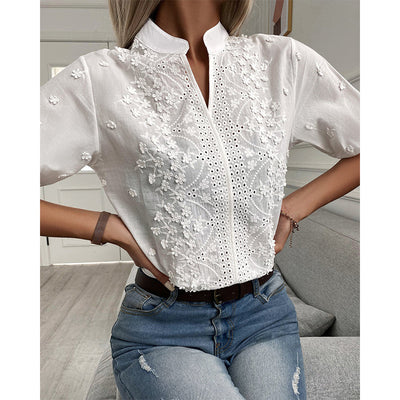 Blouse à manches bouffantes pour femmes | Blanc