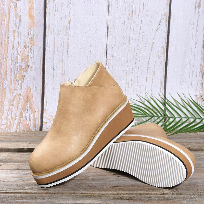 Bottines zippées à plateau pour femmes