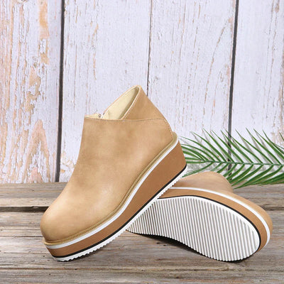 Bottines zippées à plateau pour femmes