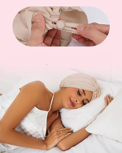 Turban en soie ajustable pour femmes - bonnet de sommeil et de chimio