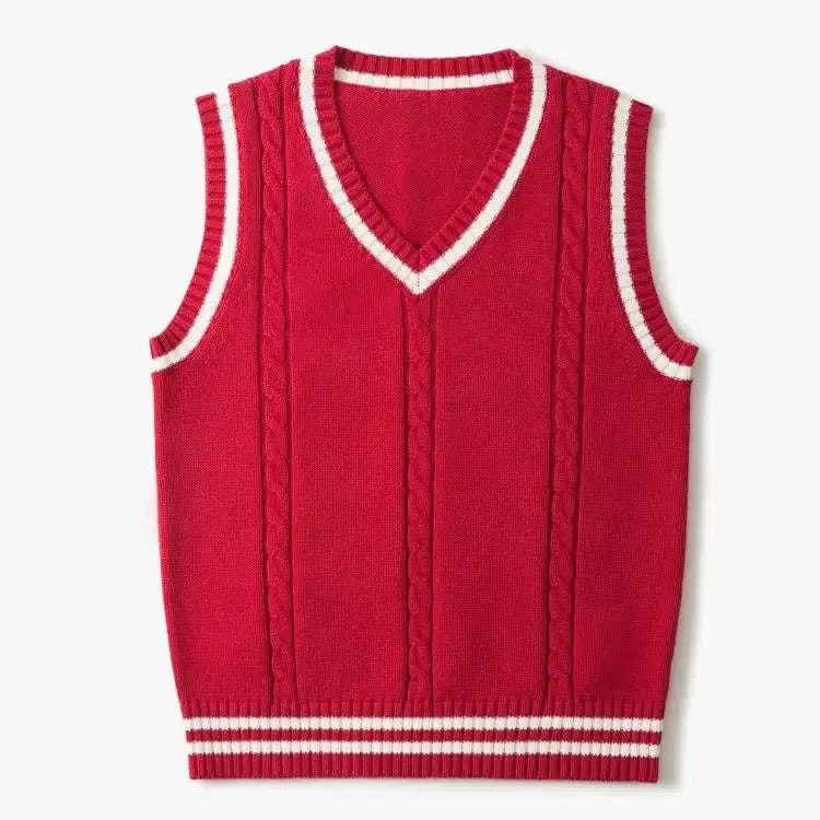 Christof - Pull en tricot sans manches à col en V pour hommes