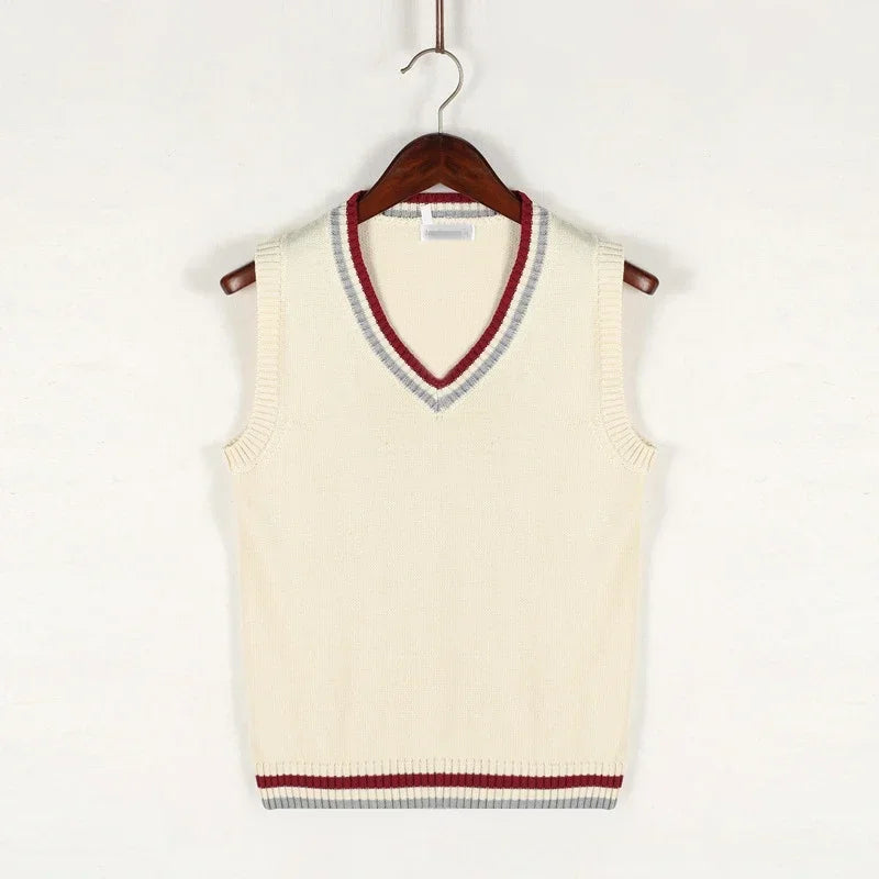 Christof - Pull en tricot sans manches à col en V pour hommes