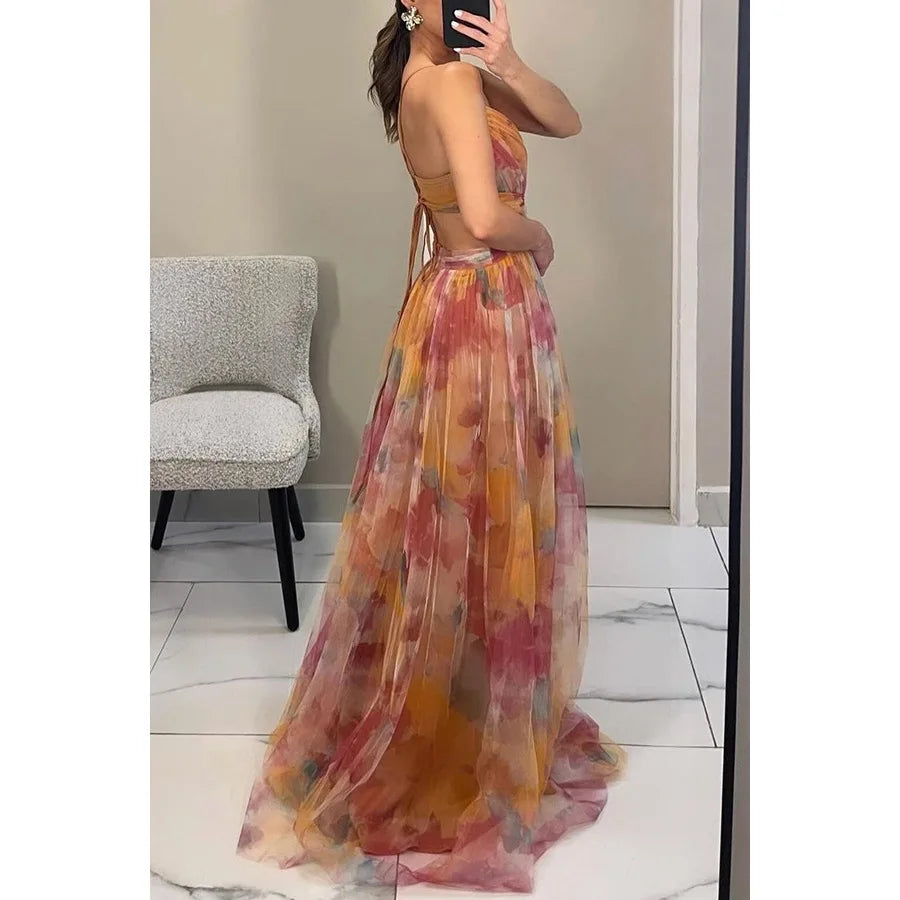 Maxi robe avec tulle délicat | Elégance & légèreté | Coupe fluide