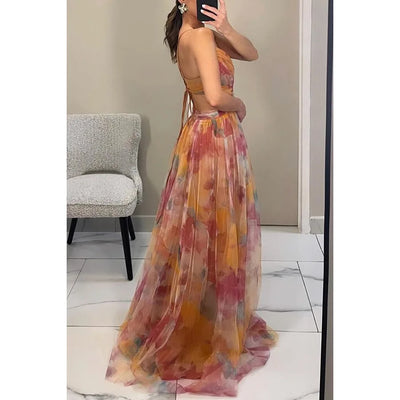 Maxi robe avec tulle délicat | Elégance & légèreté | Coupe fluide