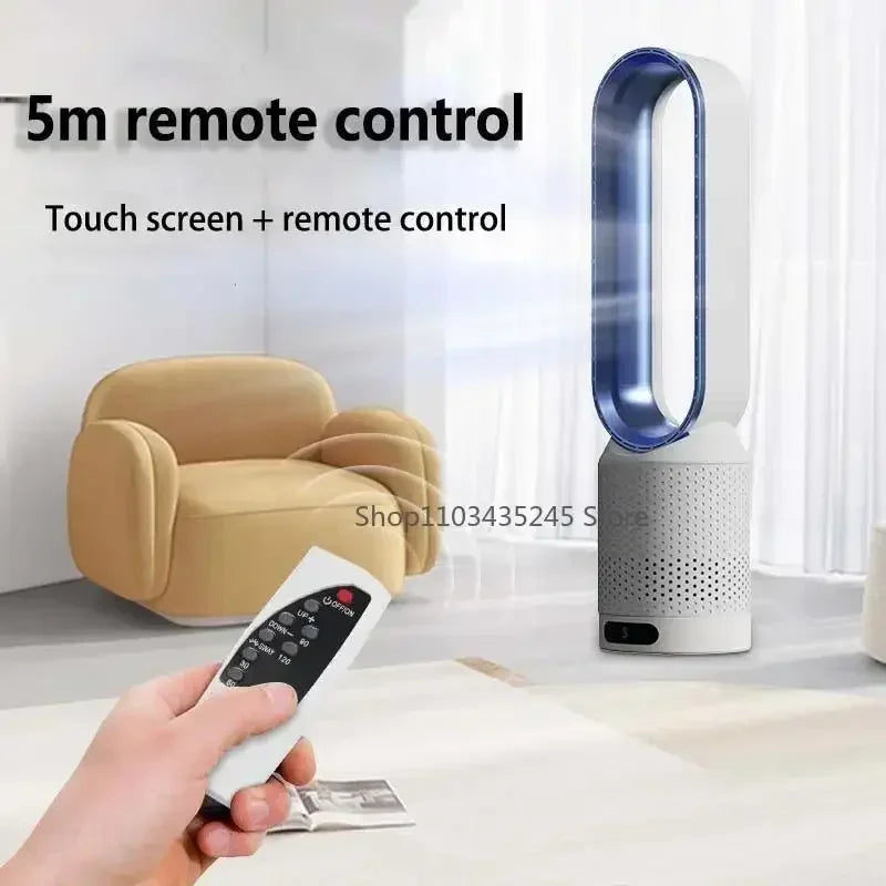 Ventilateur 3-en-1 Bladeless Tower - Sûr, Silencieux & Stylé avec 8 vitesses de vent & télécommande