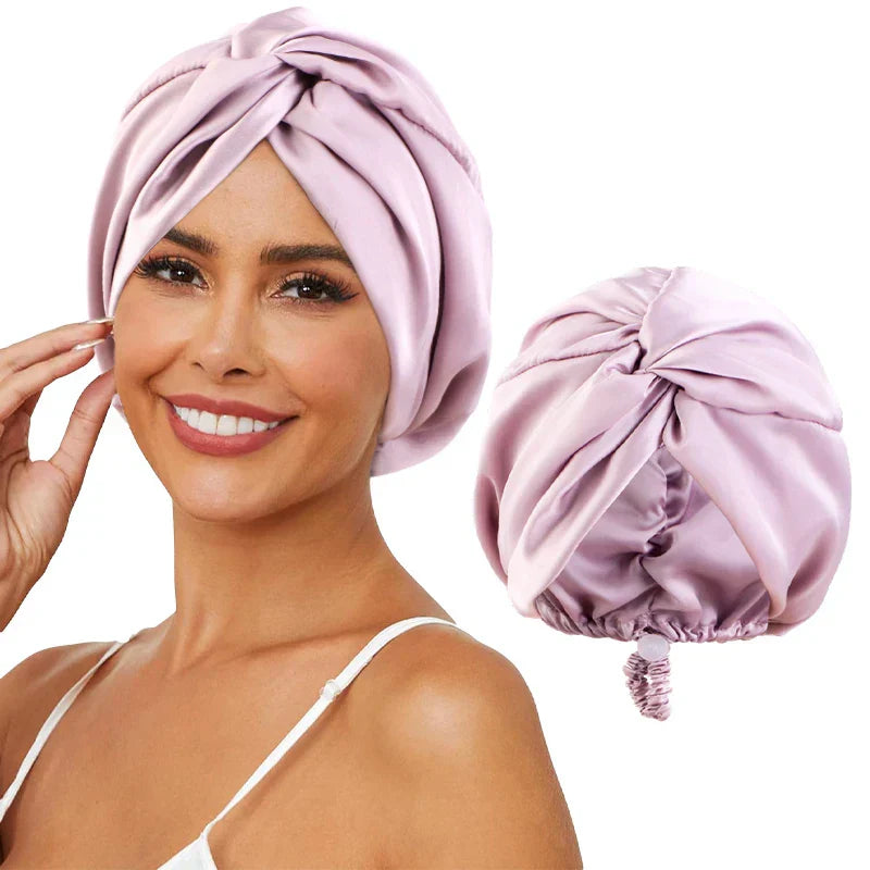 Turban en soie ajustable pour femmes - bonnet de sommeil et de chimio