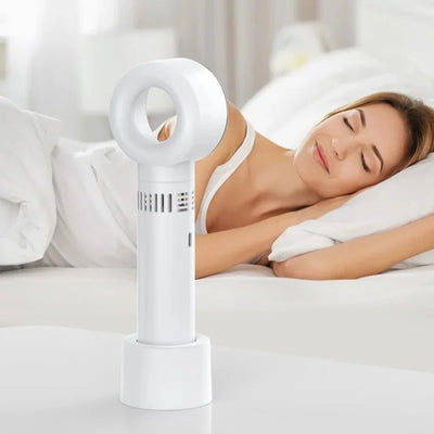 Ventilateur manuel sans fil - Bladeless Ventilateur USB, Portable & Super Silencieux