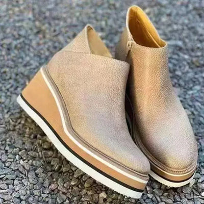 Bottines zippées à plateau pour femmes