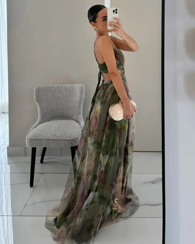 Maxi robe avec tulle délicat | Elégance & légèreté | Coupe fluide